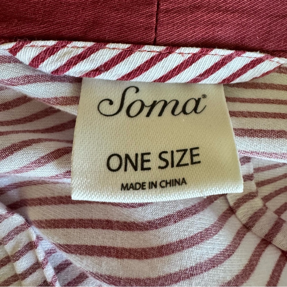 Soma Intimates Mixed Print Kimono Wrap Floral & Striped indie festival lounge - Picture 7 of 12